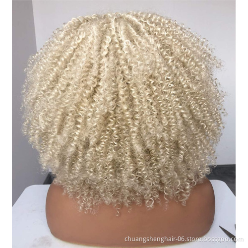 Cheap Wholesale Non Lace braided ombre blend for black women heat resistance fiber colorful bob curly afro synthetic hair wigs